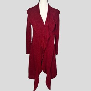 Rhonda Shear Ruffled Front Sweater/ Duster Size Medium New Without Tags